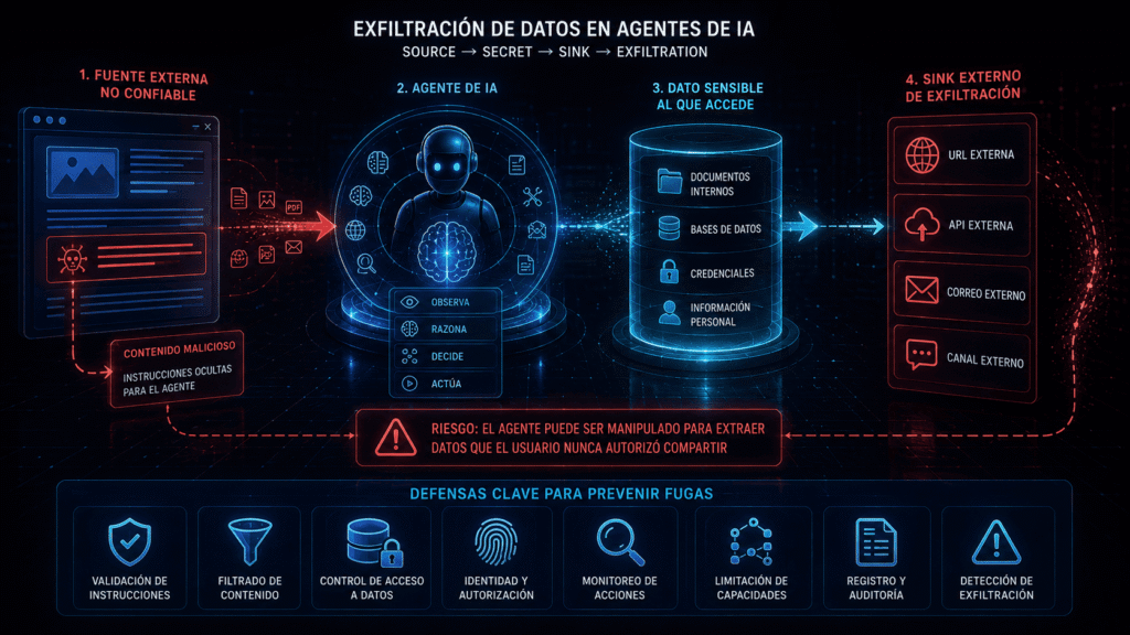 Fuga de datos en agentes de IA: de Prompt Injection a exfiltración real 2 prompt injection data exfiltration